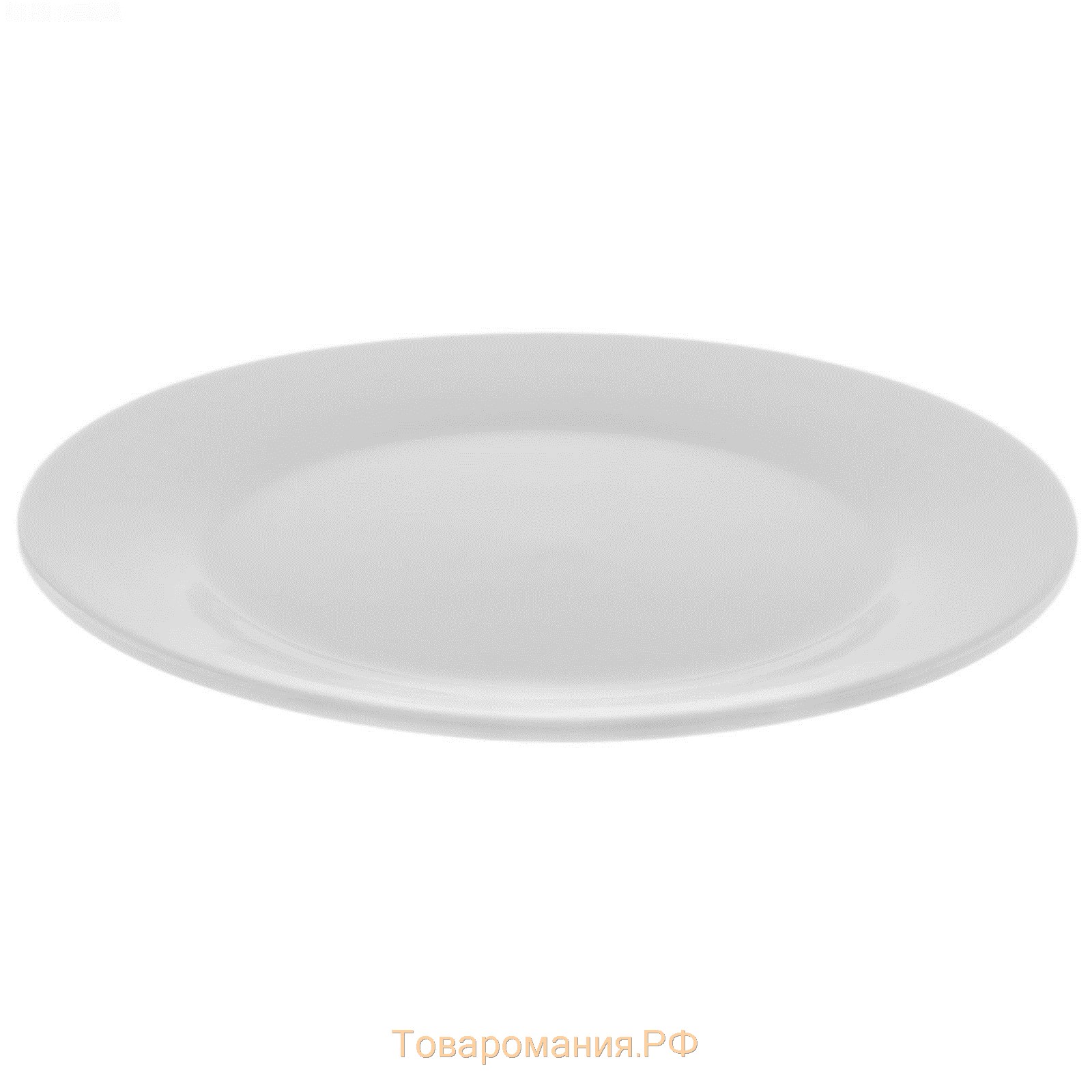 Тарелка фарфоровая обеденная с утолщённым краем White Label, d=25 см, цвет белый