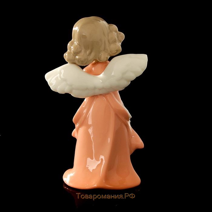 Сувенир "Ангелочек-девочка с корзинкой белых роз" 14х5х8 см, МИКС