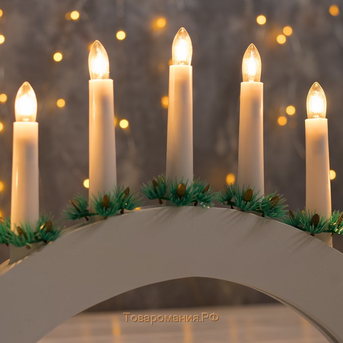 Светодиодная фигура «Рождественская горка» 34 × 26 × 5 см, дерево, 220 В, свечение тёплое белое