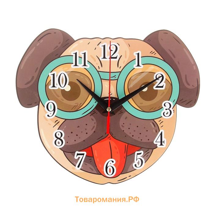 Часы настенные детские "Собачка", плавный ход, 24 х 24 см