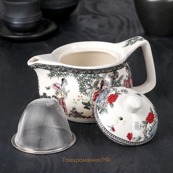 Чайник керамический заварочный с металлическим ситом «Беседа», 350 мл