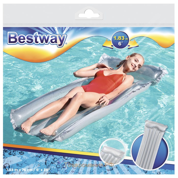 Матрас для плавания Bestway, надувной, 183×76 см, МИКС, 44013