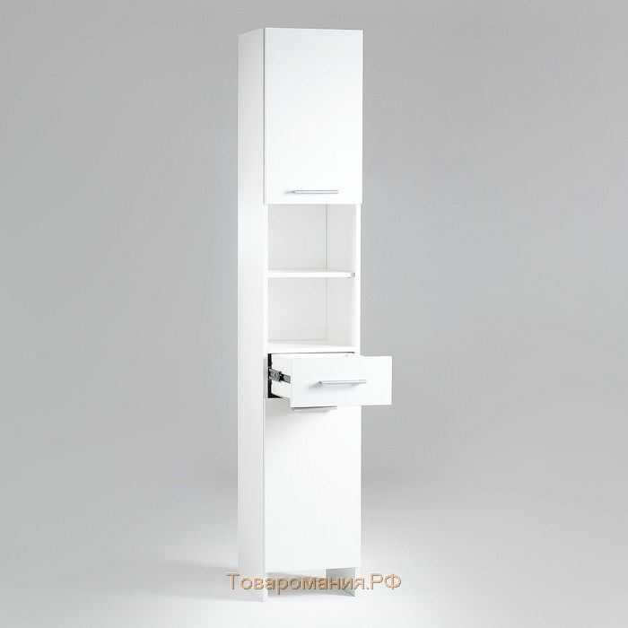 Пенал для ванной комнаты, белый, 33 х 33 х 185 см