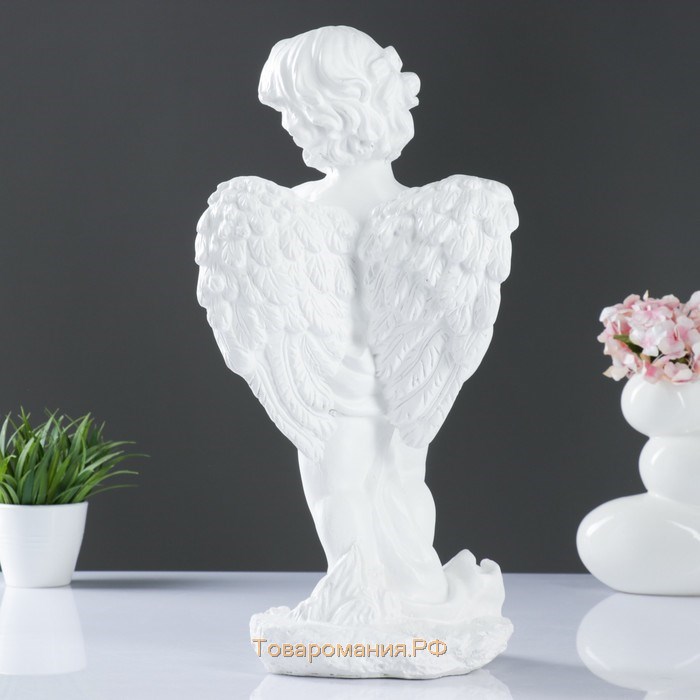 Фигура "Ангел с фруктами" белый 20х26х48см