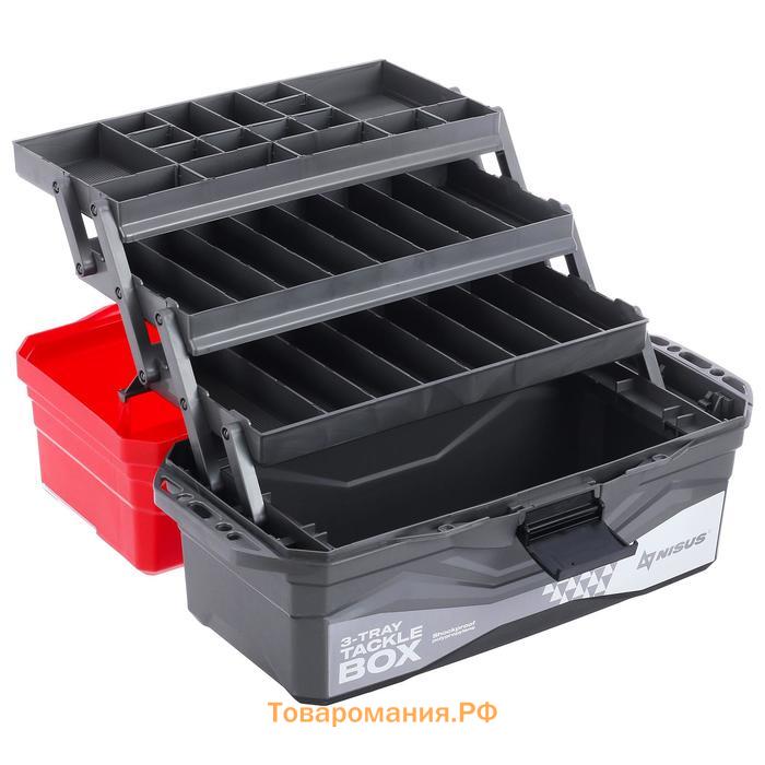 Ящик рыболовный Tackle Box трёхполочный NISUS, красный