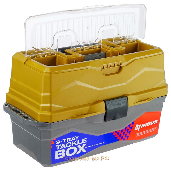 Ящик рыболовный Tackle Box трёхполочный NISUS, золотой