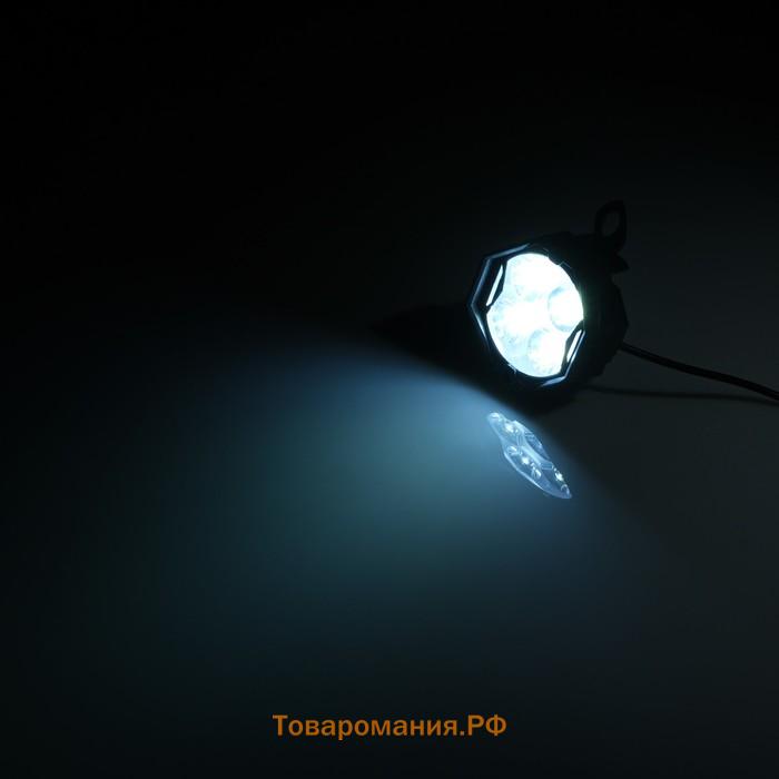 Фара cветодиодная для мототехники, 6 LED, IP67, 3 Вт, направленный свет, набор 2 шт