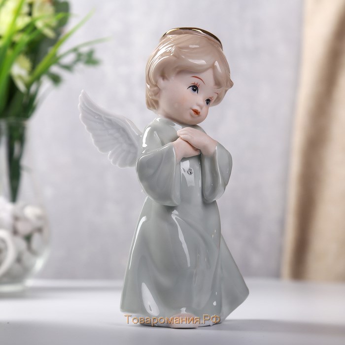 Сувенир керамика "Ангел в цветном платье" МИКС 17,5х9х10 см