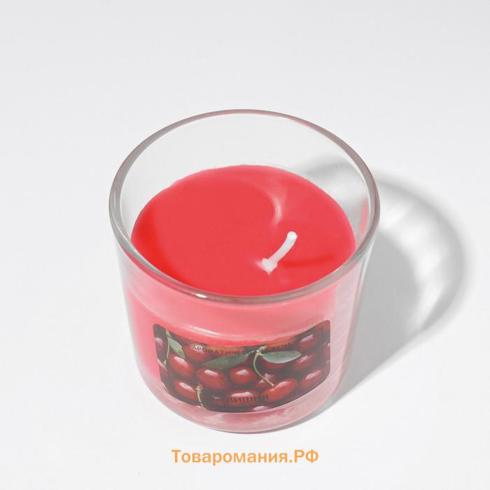 Свеча ароматическая в стакане АЛАНИЯ "Вишня", 5,5 см