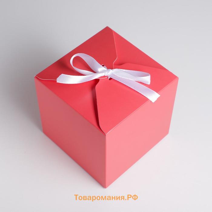 Коробка подарочная складная, упаковка, «Красная», 12 х 12 х 12 см