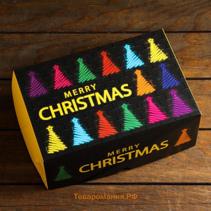Коробка складная, двухсторонняя "Merry Christmas", 25 х 17 х 10 см