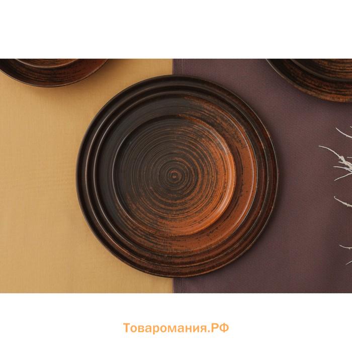 Тарелка с вертикальным бортом Lykke brown, d=27 см, цвет коричневый