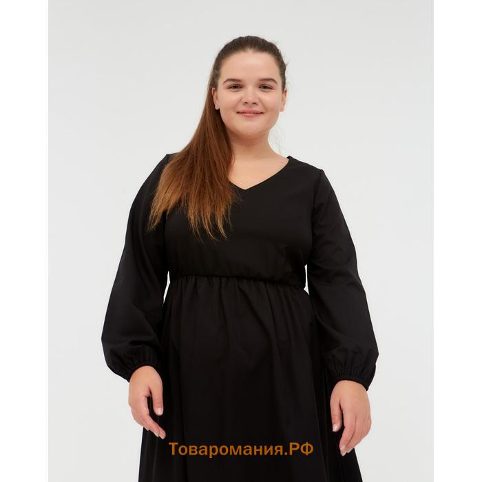 Платье женское миди MIST plus-size, р.50, черный