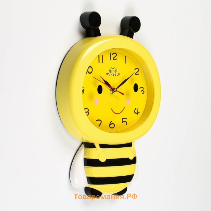 Детские настенные часы "Пчёлка", плавный ход, 37 x 27.5 см