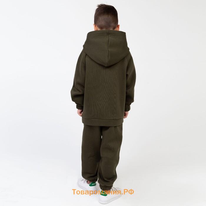 Костюм детский с начёсом (толстовка, брюки) KAFTAN "Basic line" р.32 (110-116), хаки