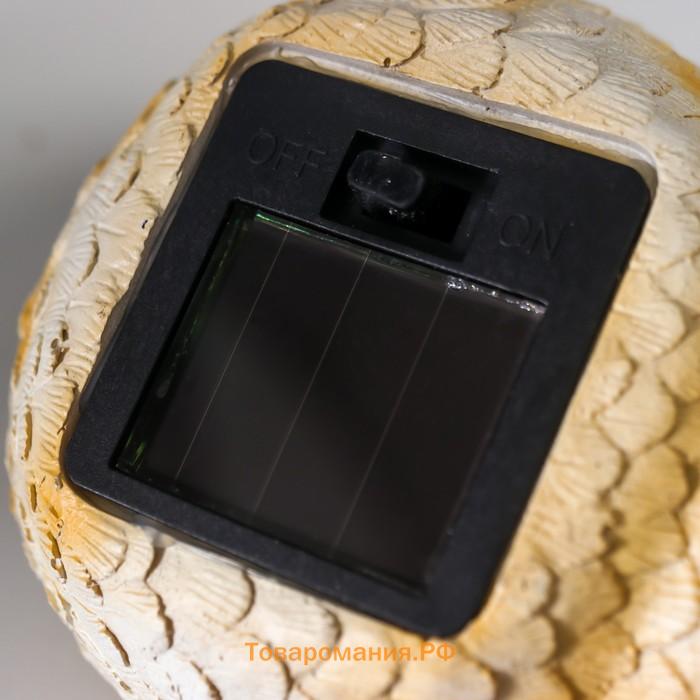 Сувенир настенный полистоун свет "Совёнок на ветке" от солнечной батареи 8х7,5х10 см