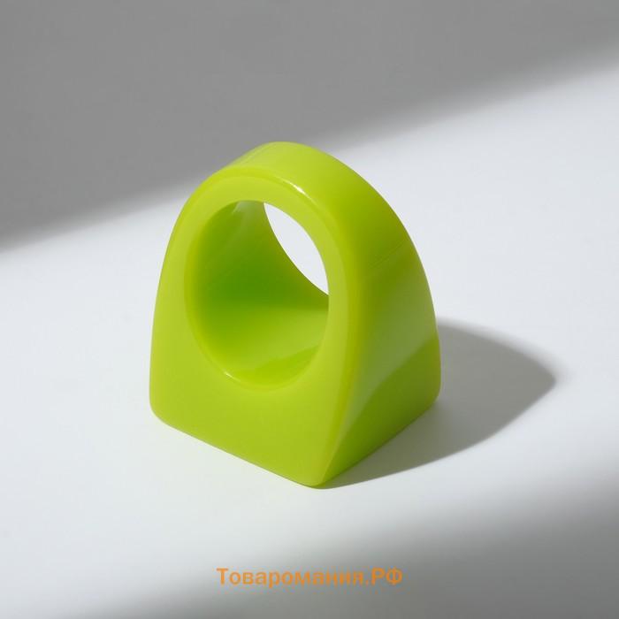 Кольцо пластик "Квадрат", цвет салатовый, 17 размер