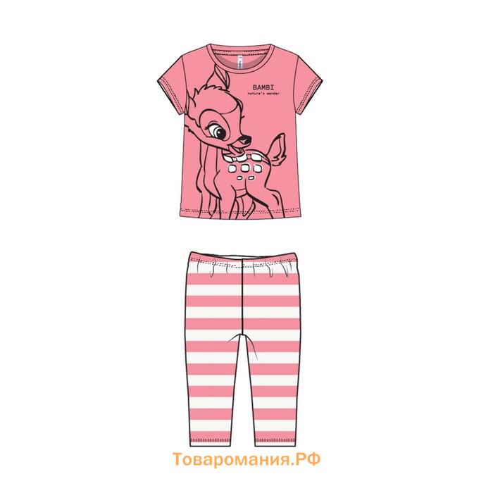 Комплект для девочки с принтом Disney: футболка, леггинсы, рост 110 см