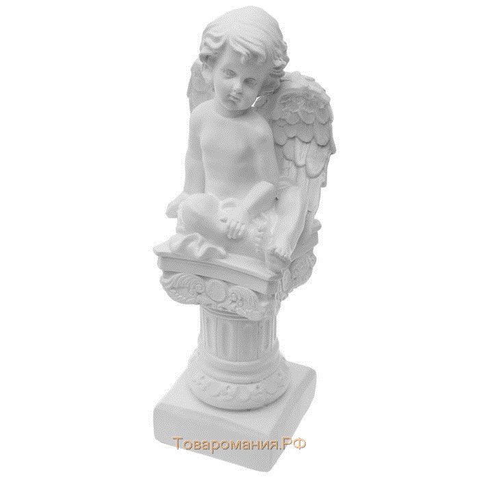 Фигура "Ангел на пьедестале" белый 15х15х42см