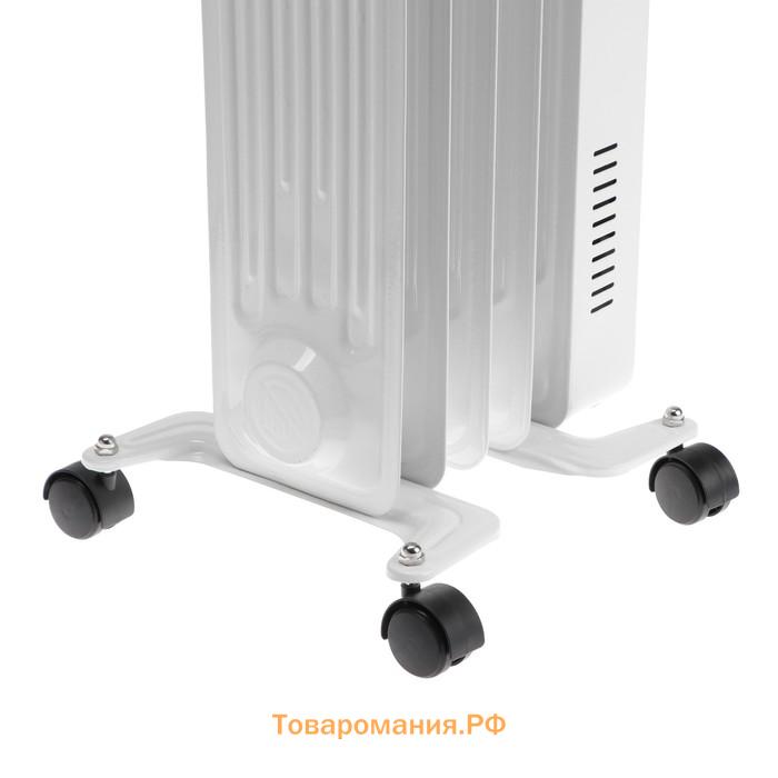 Обогреватель Centek CT-6221-5, масляный, напольный, 1000 Вт, 12.5 м², 5 секций, бело-чёрный