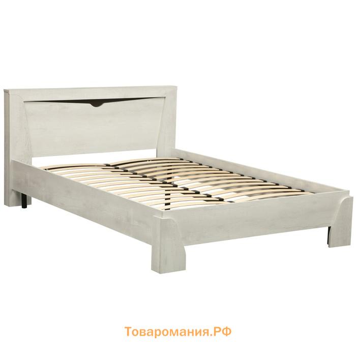 Кровать «Лючия» 33.09-02, 1600 × 2000 мм, ортопед. основание, цвет бетон пайн белый/венге