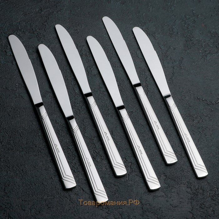 Нож столовый «Аппетит», длина=22 см, толщина=2 мм, цвет серебряный