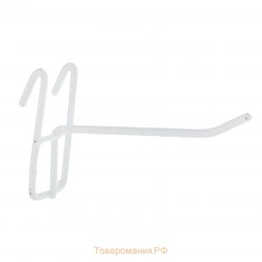 Крючок на сетку одинарный, цвет белый, d=3,5 мм, L=10 см