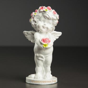 Фигура "Ангелочек с розочкой" 15х7,5х7,5см