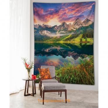 Декоративное панно с фотопечатью «Утро в горах», вертикальное, размер 150х200 см