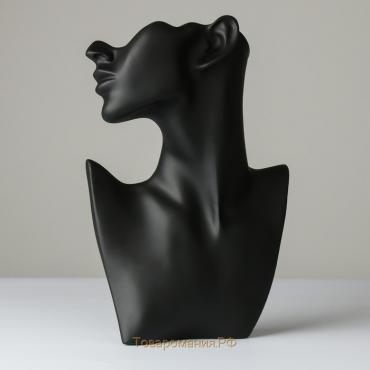 Бюст для украшений, пол-лица, отверстие под серьгу, 18×7×28, цвет чёрный