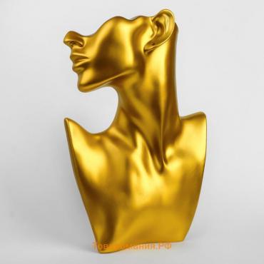 Бюст для украшений, пол-лица, отверстие под серьгу, 18×5×26, цвет золото