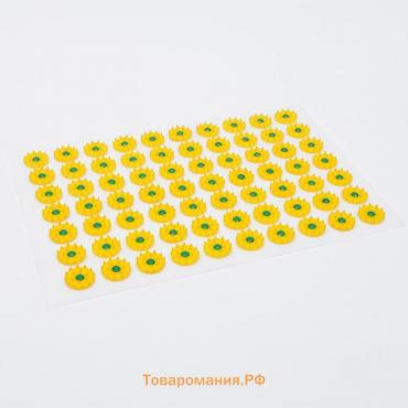 Аппликатор "Кузнецова", 70 колючек, спантекс, 23х32 см, жёлтый.