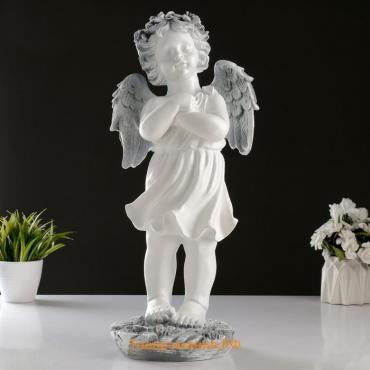Фигура "Ангел с венком" античный  48х23х20см