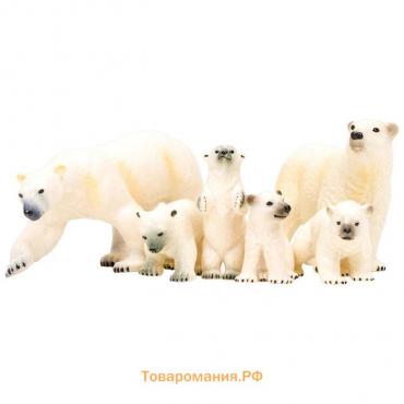 Набор фигурок «Мир морских животных: семья белых медведей», 6 фигурок
