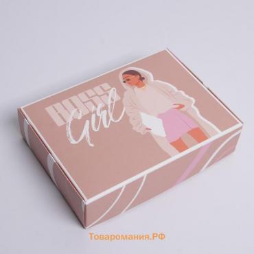 Коробка подарочная складная, упаковка, «Boss Girl», 21 х 15 х 5 см