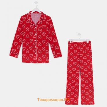 Новый год. Пижама женская (рубашка и брюки) KAFTAN "Love" размер 52-54