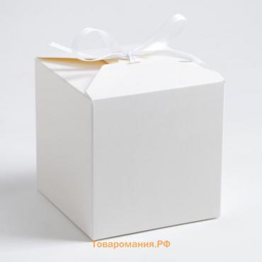 Коробка складная белая, 10 х 10 х 10 см