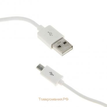 Кабель Luazon, microUSB - USB, 1 А, 1 м, белый